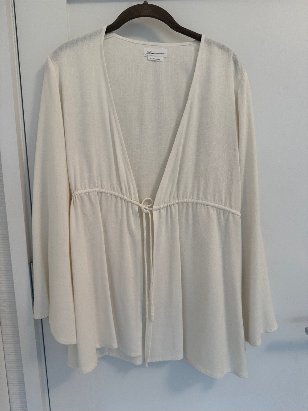 Lovers + Friends Cream Open Front Swim Coverup